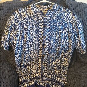 2/$10 boho Blue Patterned Women's Top